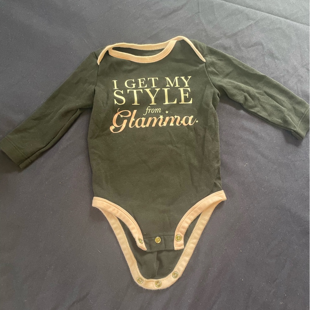 Carter’s I get my style from Glamma black and pink onesie
